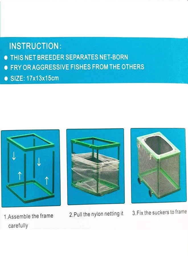 COMOK Fish Hatchery Breeder Box Aquarium Separation Net Nylon Incubator Mesh Fish Breeding Tanks Isolation Box Green Square - Image 4